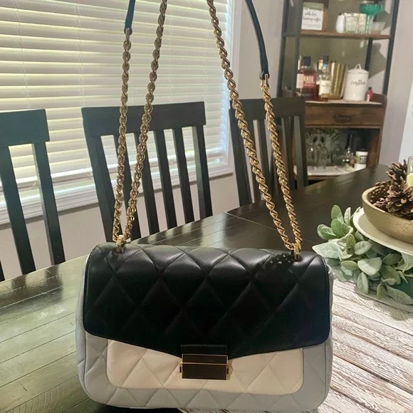 Kate Spade Black and Cream Quilted Shoulder Bag - Picture 2 of 3